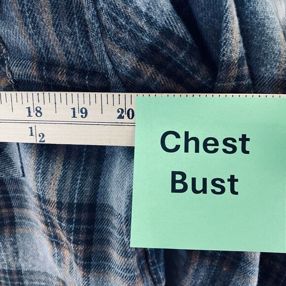 Molokai Surf Co Men's M Medium Blue Black Plaid Flannel Button Up Shirt - Picture 12 of 16